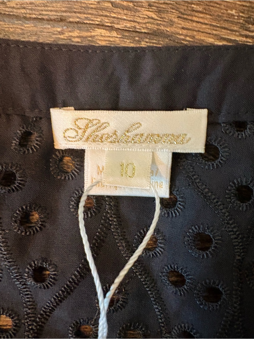 Shoshanna Sicily Eyelet Embroidered Dress Women 10 Black NWT Tiered Midi - Picture 5 of 8